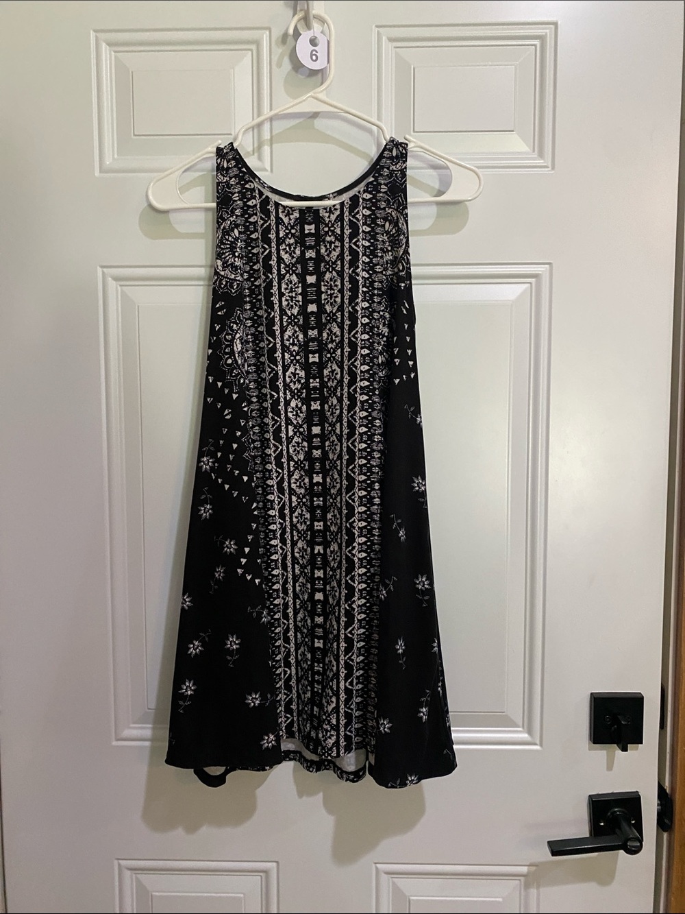 No Boundaries Black and White Printed Mini Dress